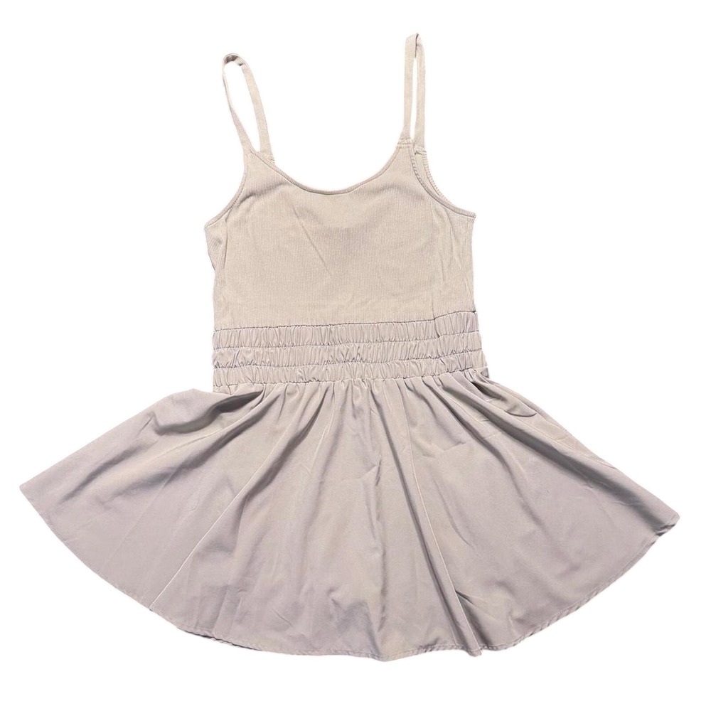 New In Women Light Green Active Dress Built In Shorts Ribbed Smocked Waist Large